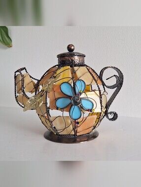 Teapot/candle holder Stained Glass